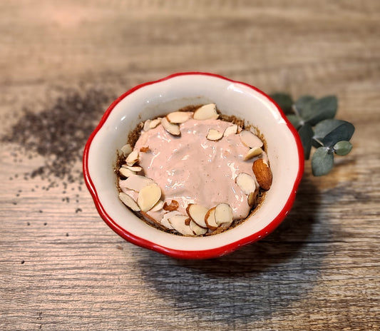 Microwavable Protein Mug Cake with Creamy Yogurt Frosting